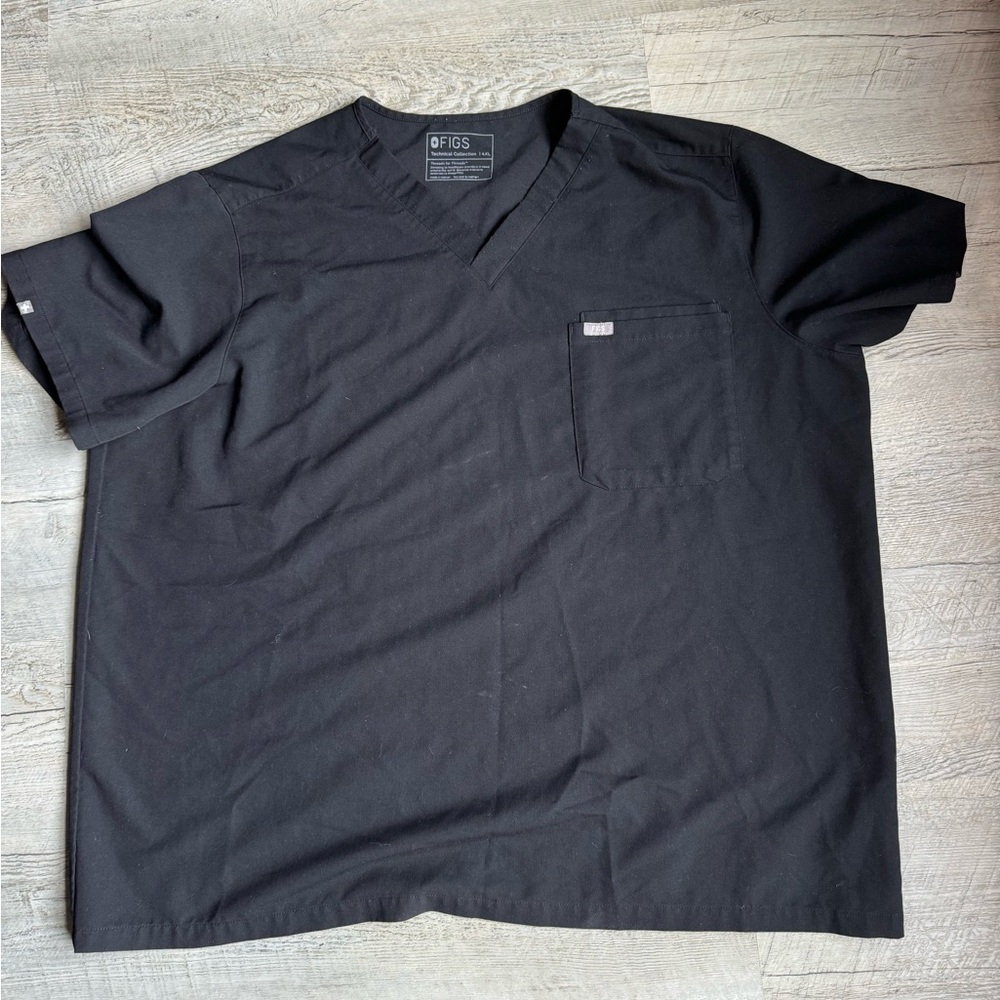 Mens Black Figs Scrub Top